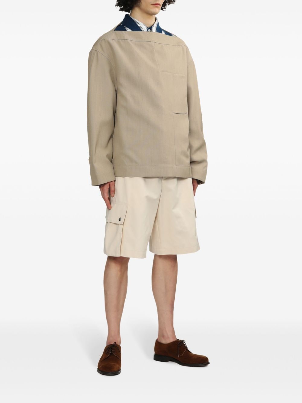 Jacquemus Cargo shorts met ceintuur - Beige