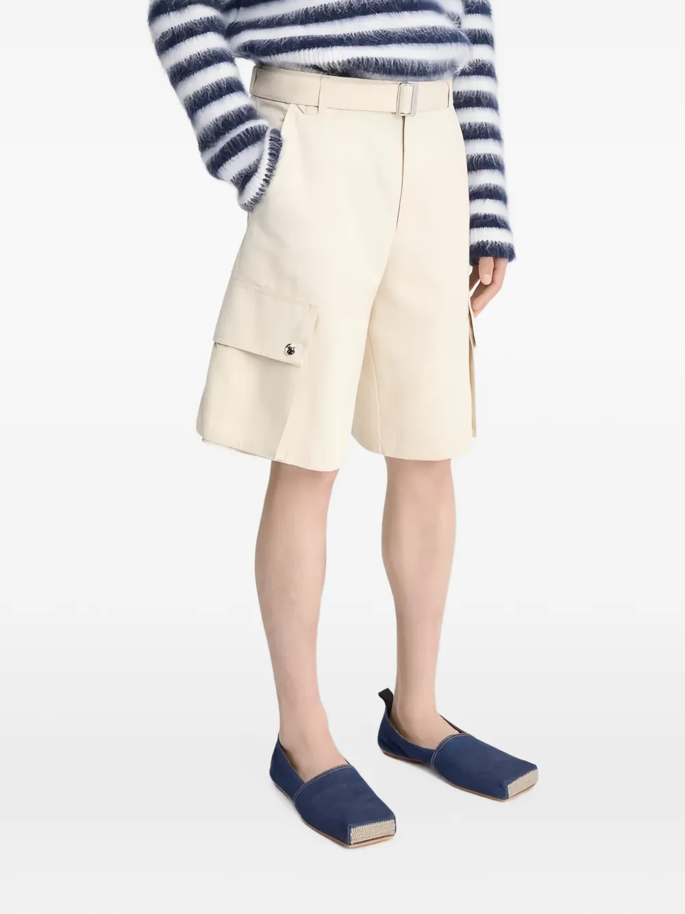 Jacquemus Cargo shorts met ceintuur Beige