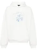 We11done monster-print cotton hoodie - White