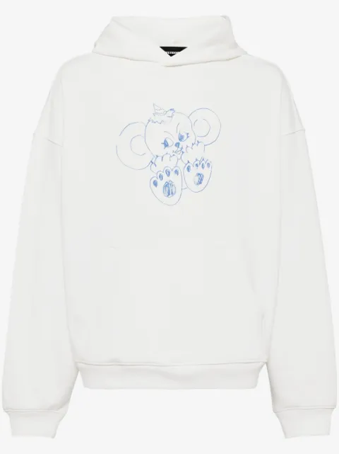 We11done monster-print cotton hoodie