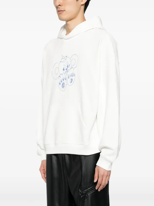 【関税込み】We11done ホワイト Monster フーディ We11done monster-print Cotton Hoodie | White | FARFETCH AZ