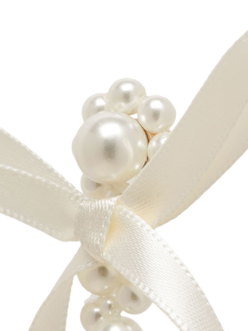 Shop Simone Rocha Bow Ribbon Drip Earrings In White