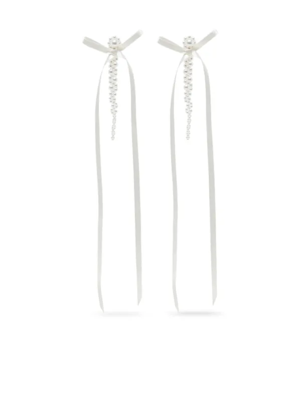 Drip crystal-embellished drop earrings in silver - Simone