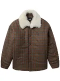 We11done check-print jacket - Brown