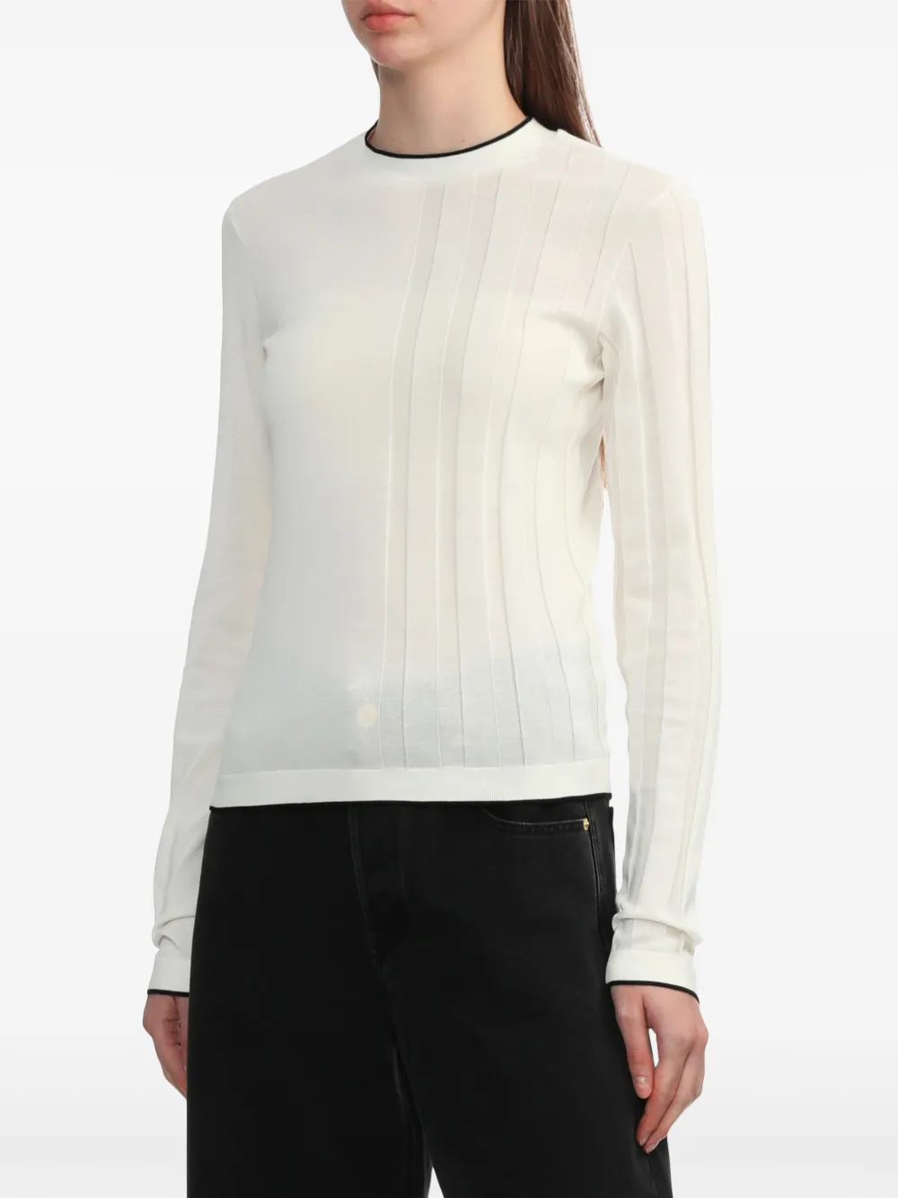 Jacquemus contrast-rib cotton jumper Women