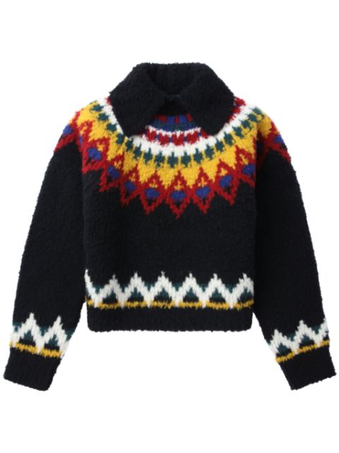 Kolor patterned intarsia-knit jumper 