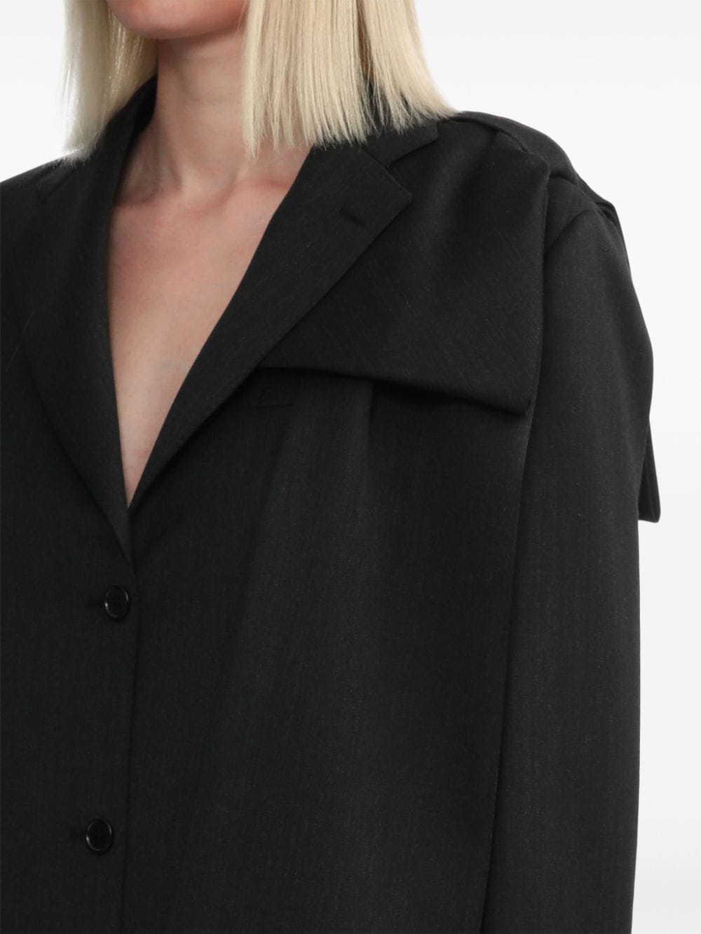 Shop Simone Rocha Asymmetric Blazer In Black