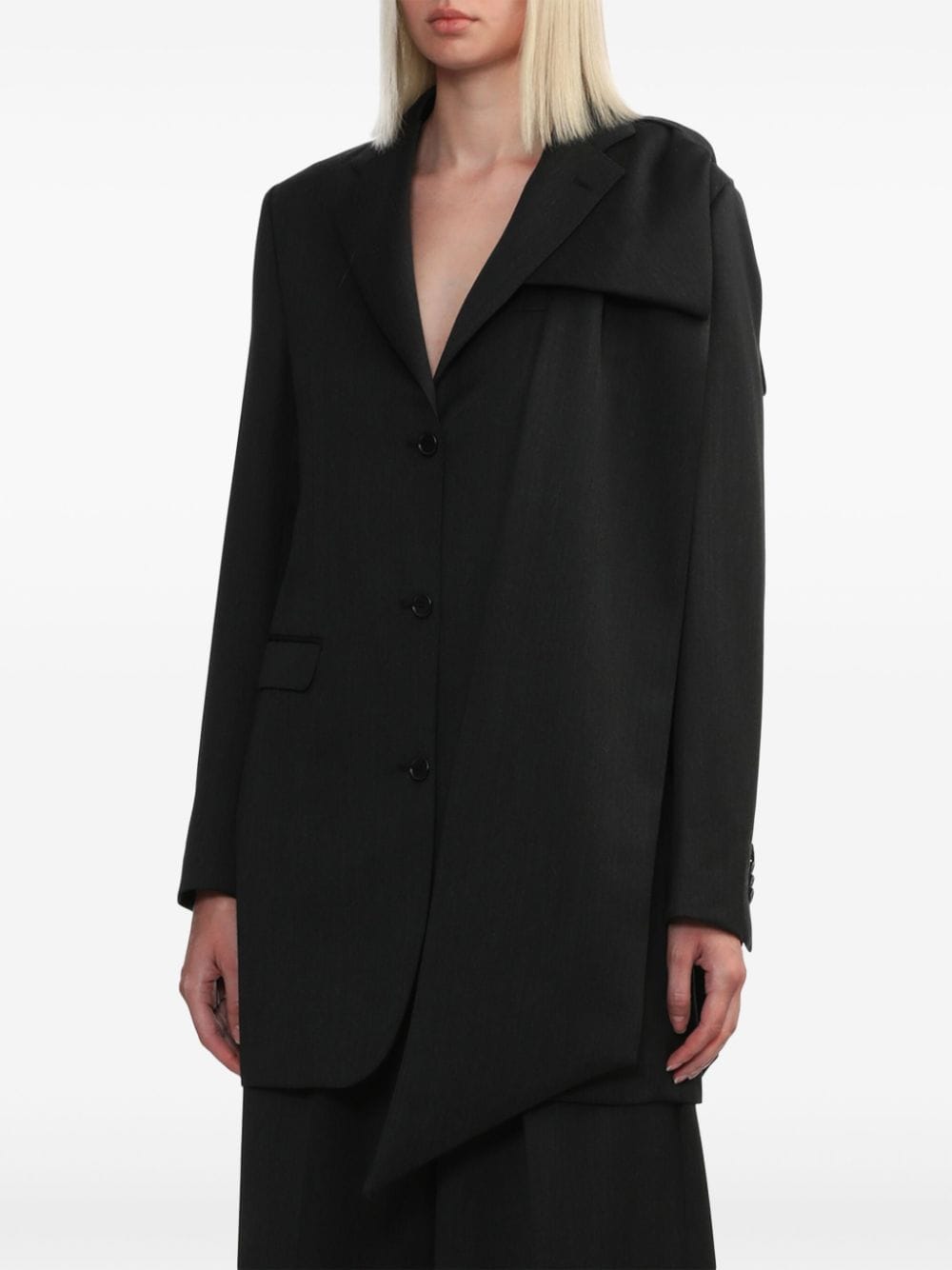 Shop Simone Rocha Asymmetric Blazer In Black