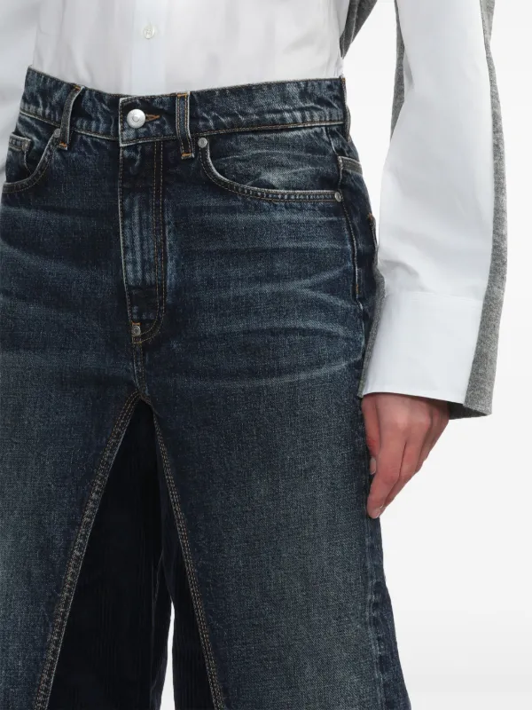 デニム・ジーパン STELLA MCCARTNEY STRAIGHT-LEG JEANS WITH CONTRASTING PANELS Stella McCartney Contrast Panel Straight-Leg Jeans | REVERSIBLE