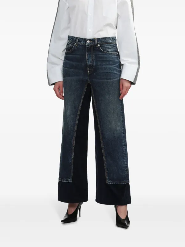 デニム・ジーパン STELLA MCCARTNEY STRAIGHT-LEG JEANS WITH CONTRASTING PANELS STELLA MCCARTNEY Contrast-Panel Side-Stripe Straight-Leg