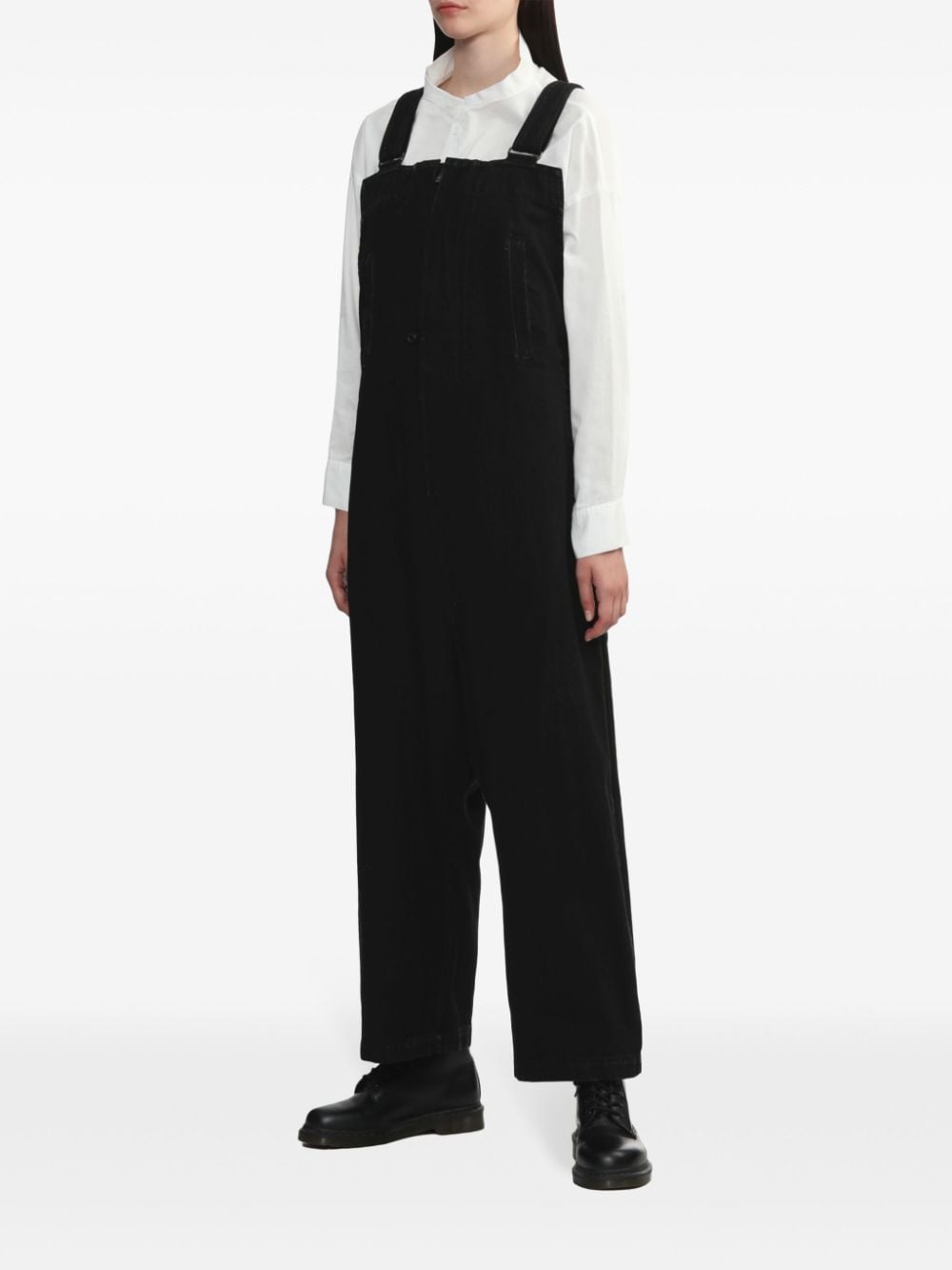 Shop Y's Sleeveless Cotton Jumpsuit In Black