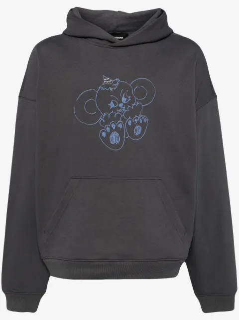 We11done monster-print cotton hoodie