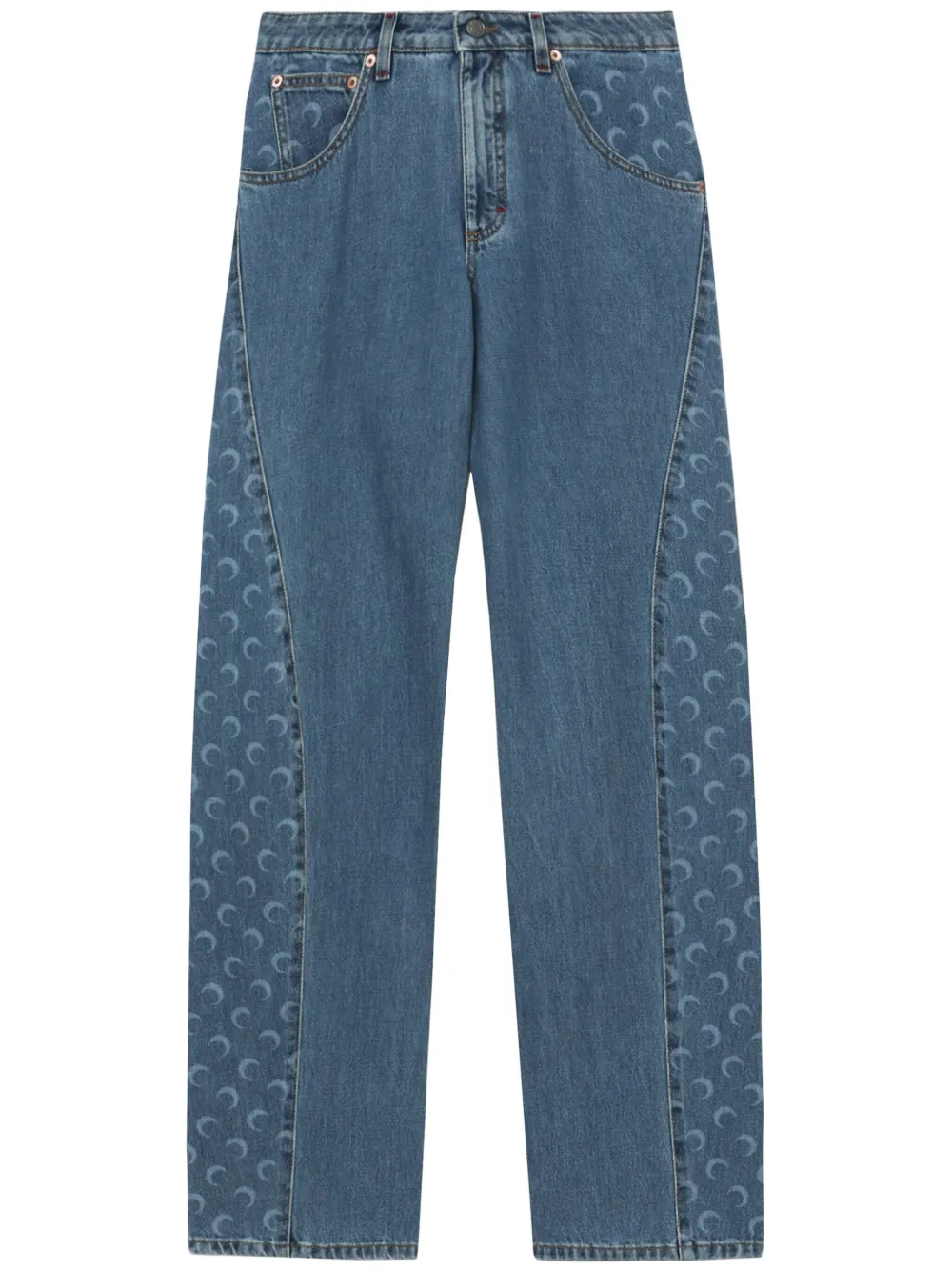 Marine Serre Jeans met print Blauw