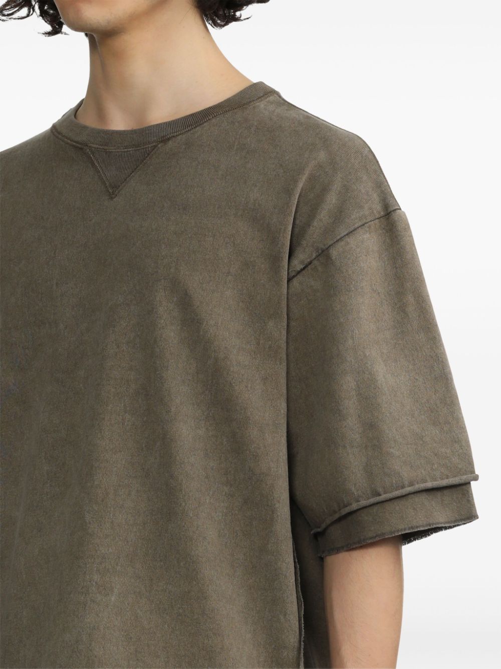 Shop Undercover Double-sleeve Cotton T-shirt In Neutrals