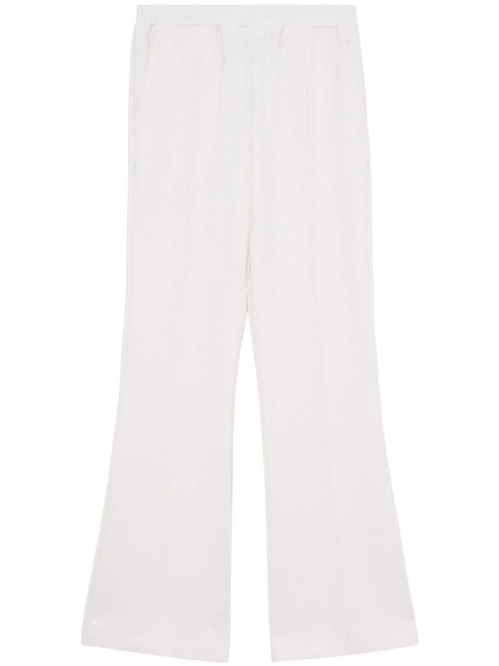 tech-jersey flared trousers