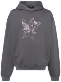 We11done monster-print cotton hoodie - Grey