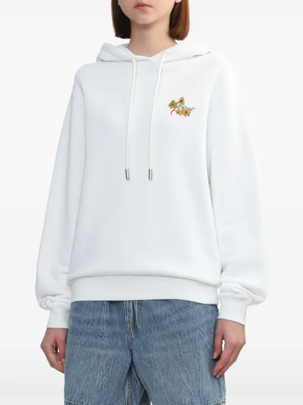 ★OAMC★ Flora Sweatshirt Off White 23E28OAJ26NYLOA013101 Off-White Ramage Flower Arrow Hoodie | White | FARFETCH