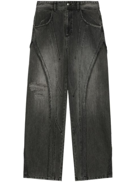 Andersson Bell ripped wide-leg jeans