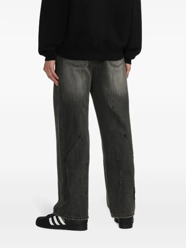 Andersson Bell Ripped wide-leg Jeans | Black | FARFETCH