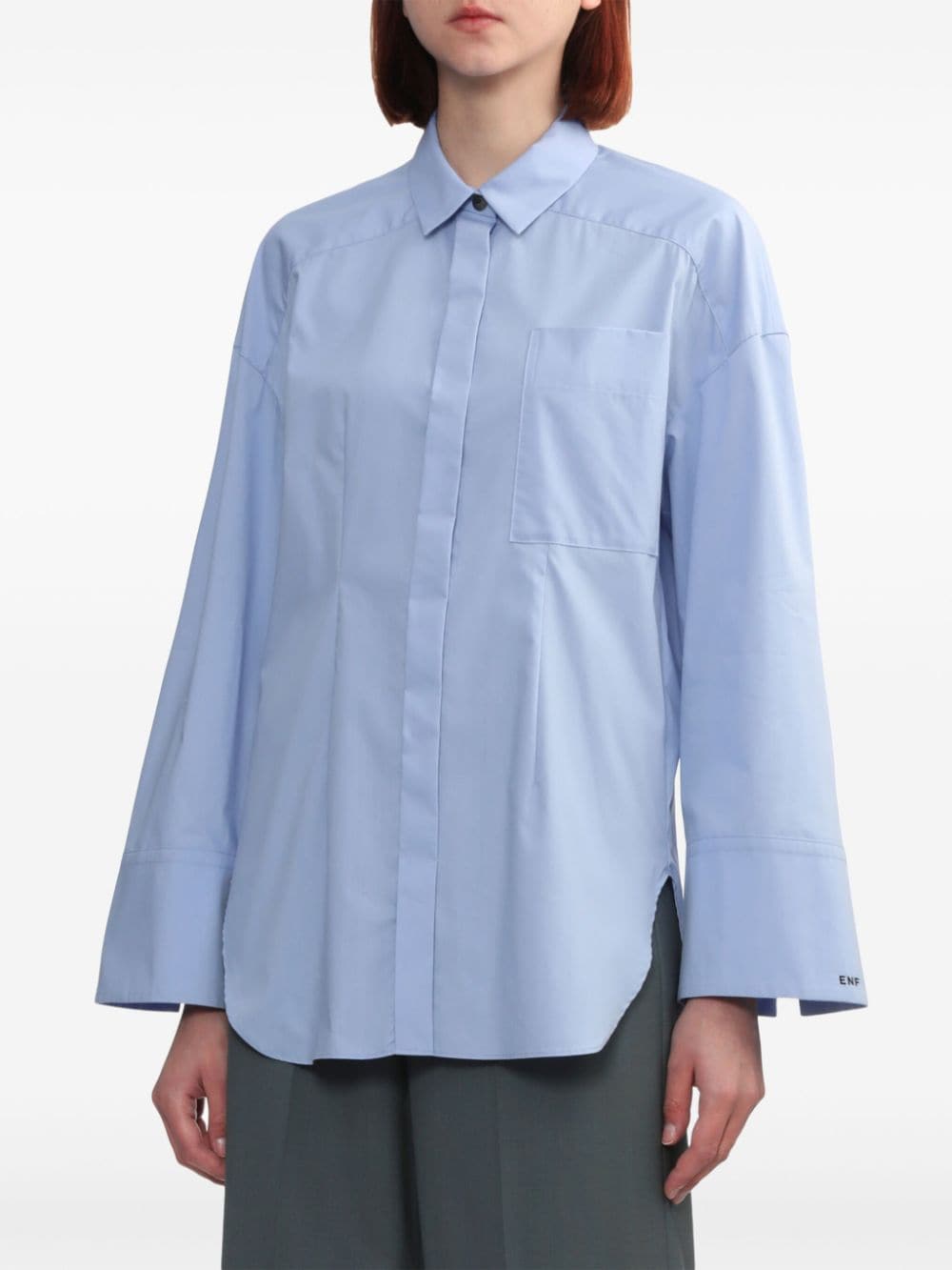 Shop Enföld Long Sleeve Shirt In Blue