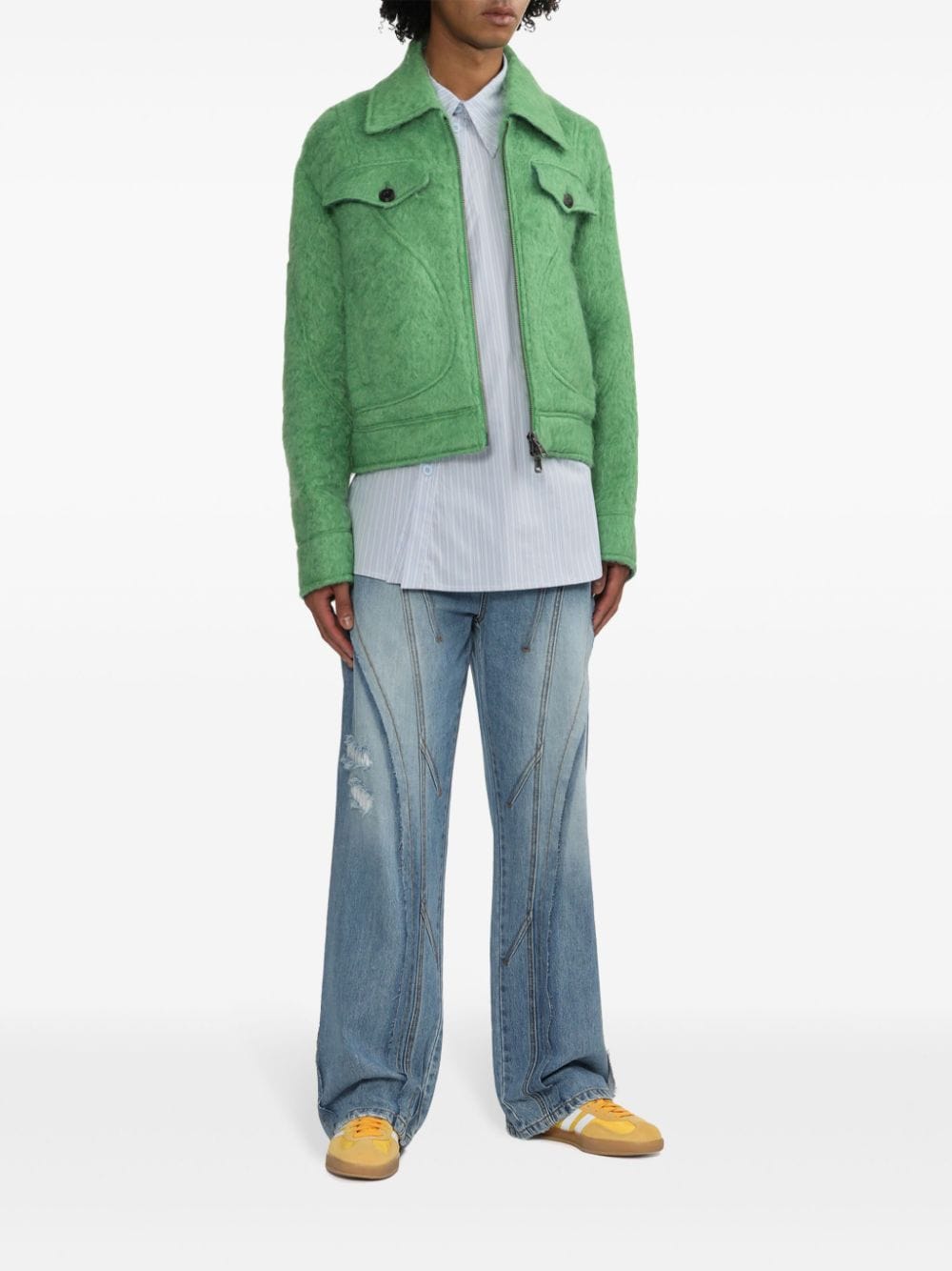 Andersson Bell brushed shirt jacket - Groen