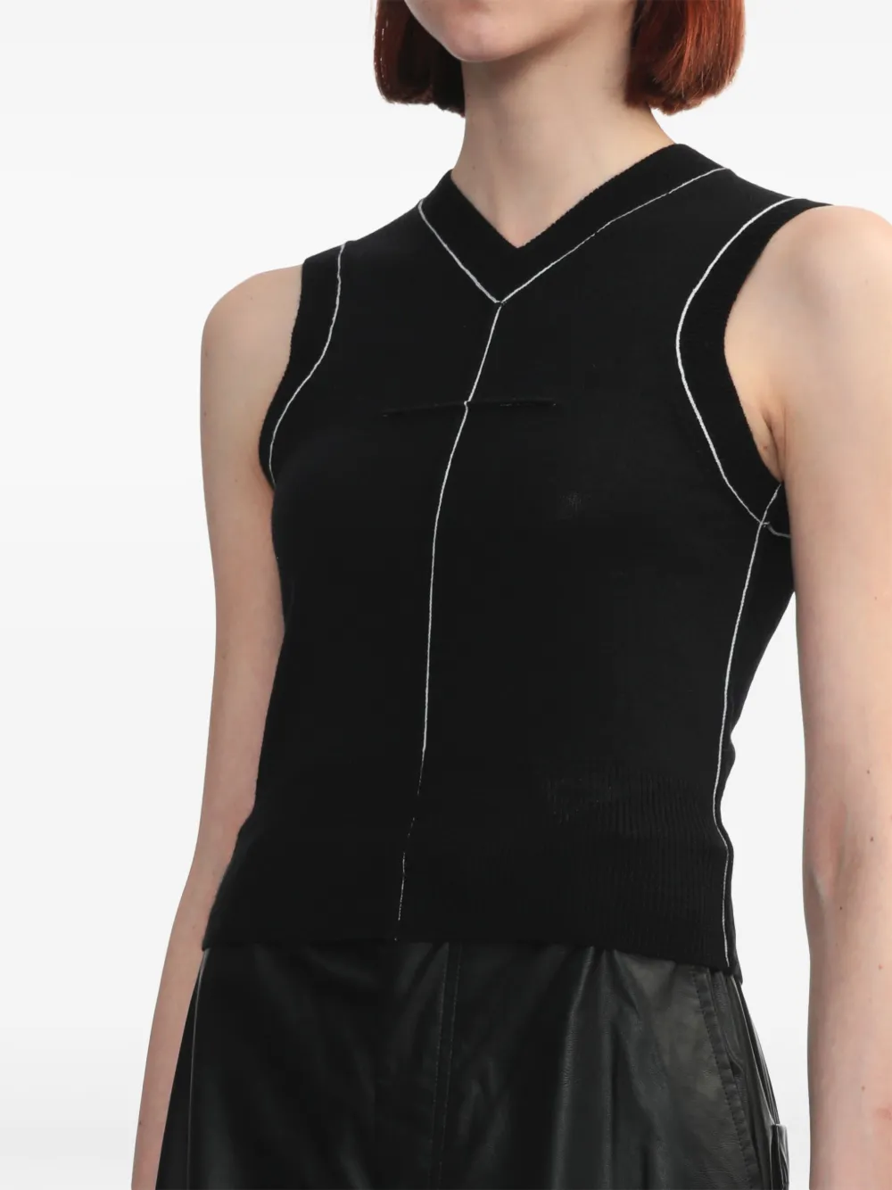 MM6 Maison Margiela Gebreide top met afwerking Zwart