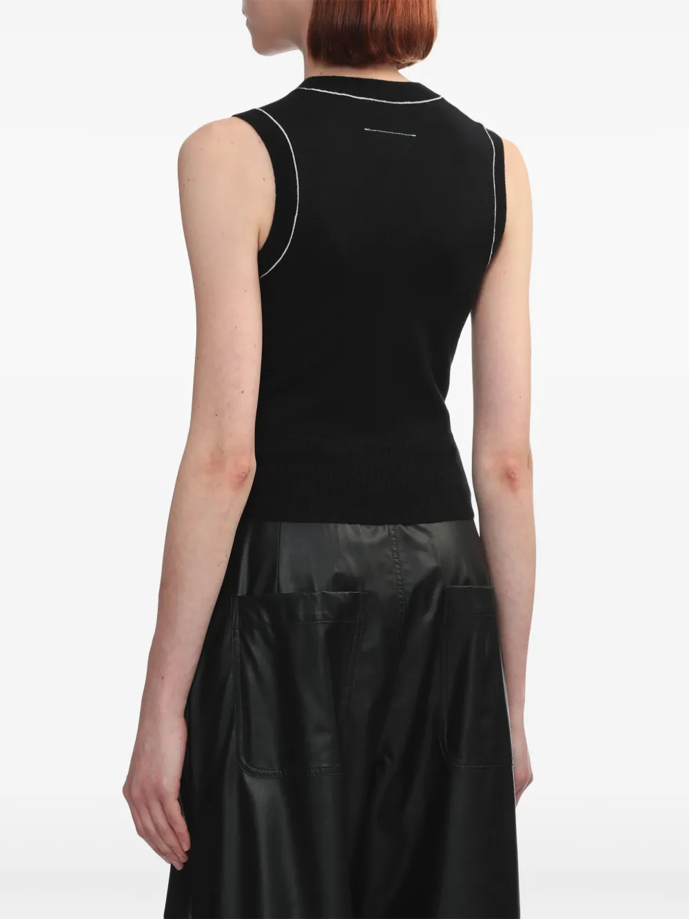 MM6 Maison Margiela Gebreide top met afwerking Zwart