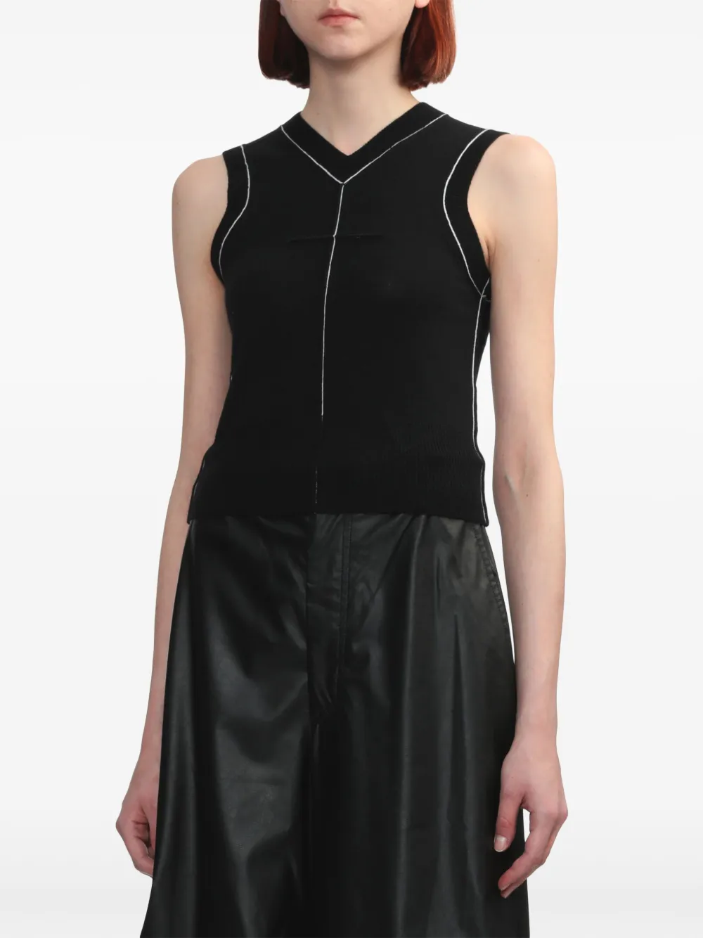 MM6 Maison Margiela Gebreide top met afwerking Zwart