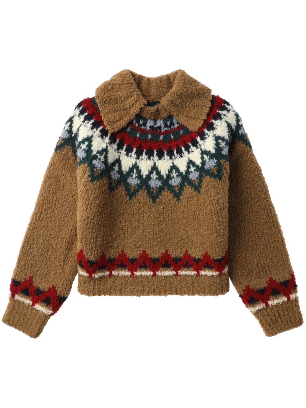 patterned intarsia-knit jumper