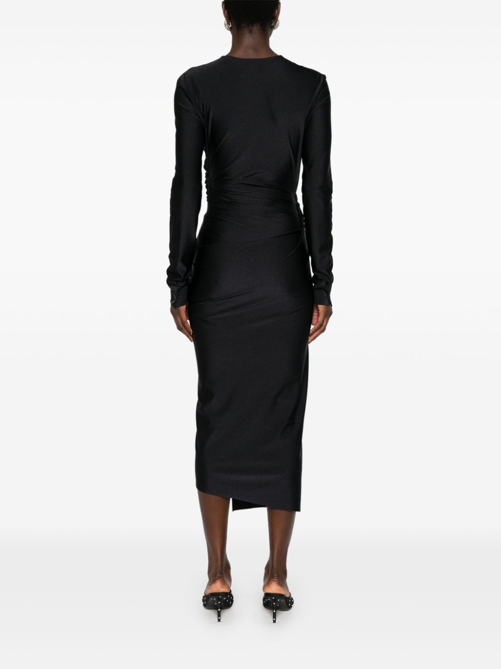 Shop Philosophy Di Lorenzo Serafini Asymmetric Midi Dress In Black