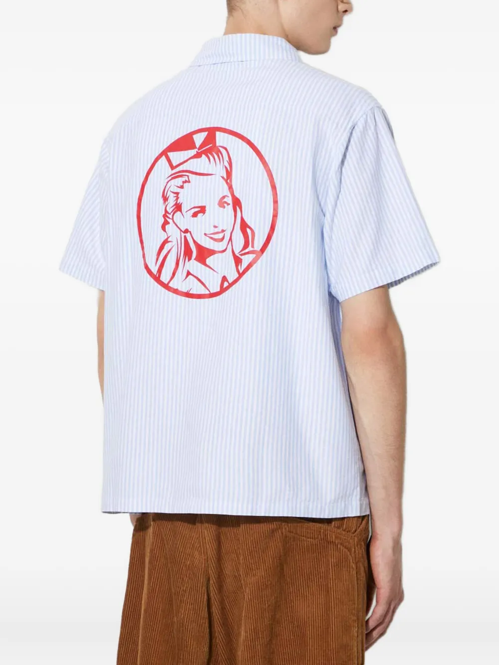 ICECREAM graphic-print stripe shirt - Blauw