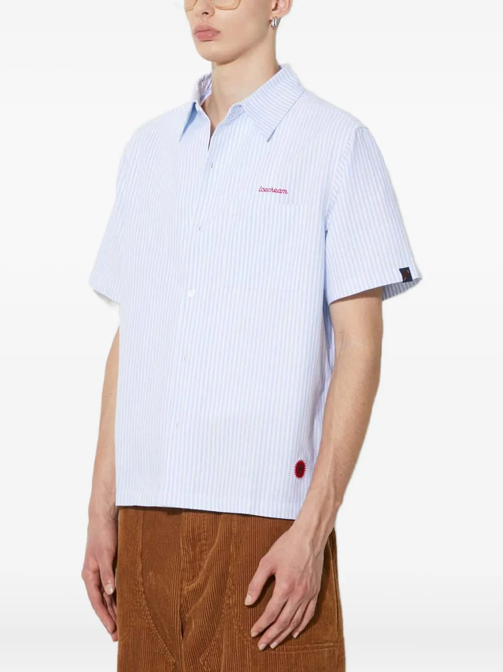 ICECREAM graphic-print stripe shirt Blauw