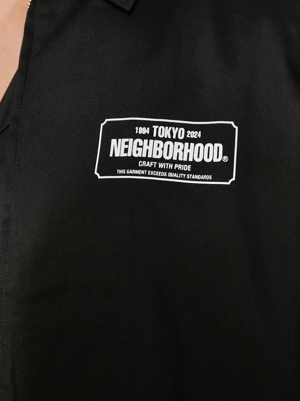 Neighborhood logo-print zip-front jacket Zwart