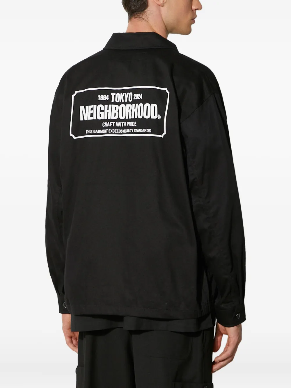 Neighborhood logo-print zip-front jacket Zwart