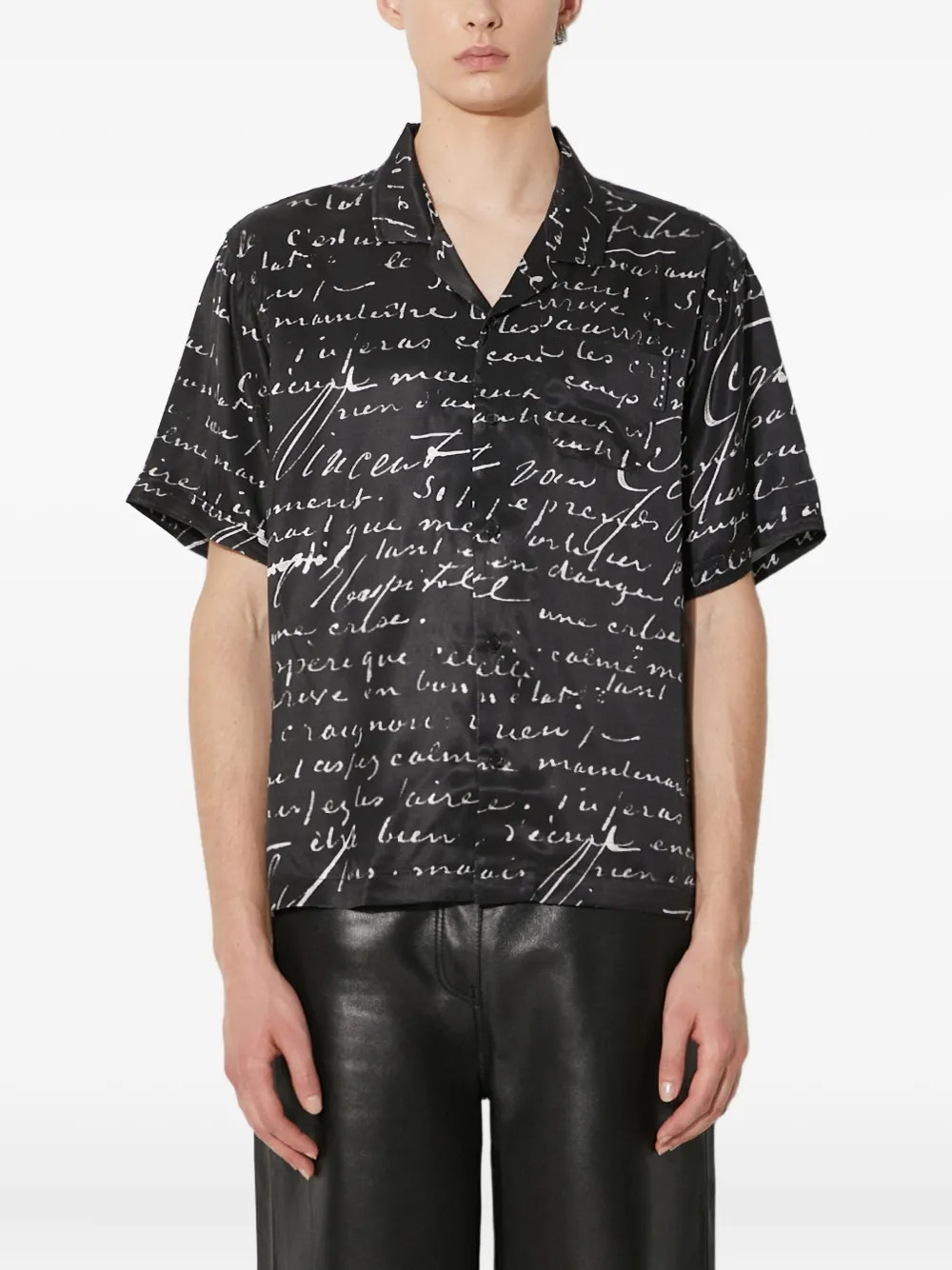 script-print short-sleeve shirt