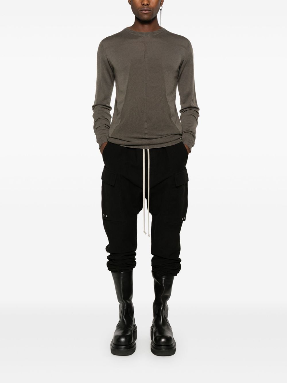 Shop Rick Owens Biker Level Sweater In Brown