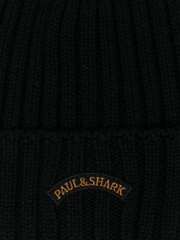 Paul Shark logo-patch Beanie Blue FARFETCH BE