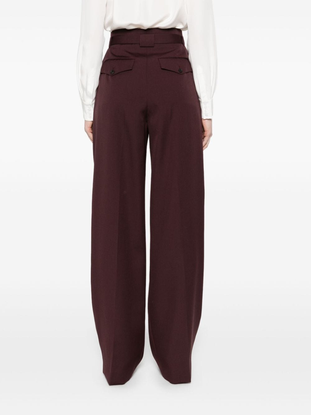 Shop Lanvin Pleated Trousers In Red