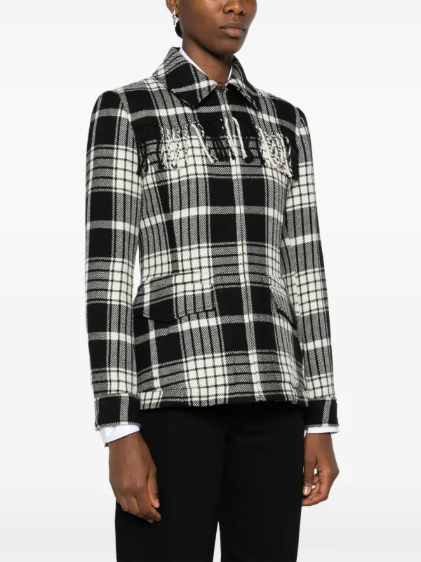ジャケット・アウター Ralph Lauren Polo Ralph Lauren fringe-trim Wool Jacket | Black | FARFETCH