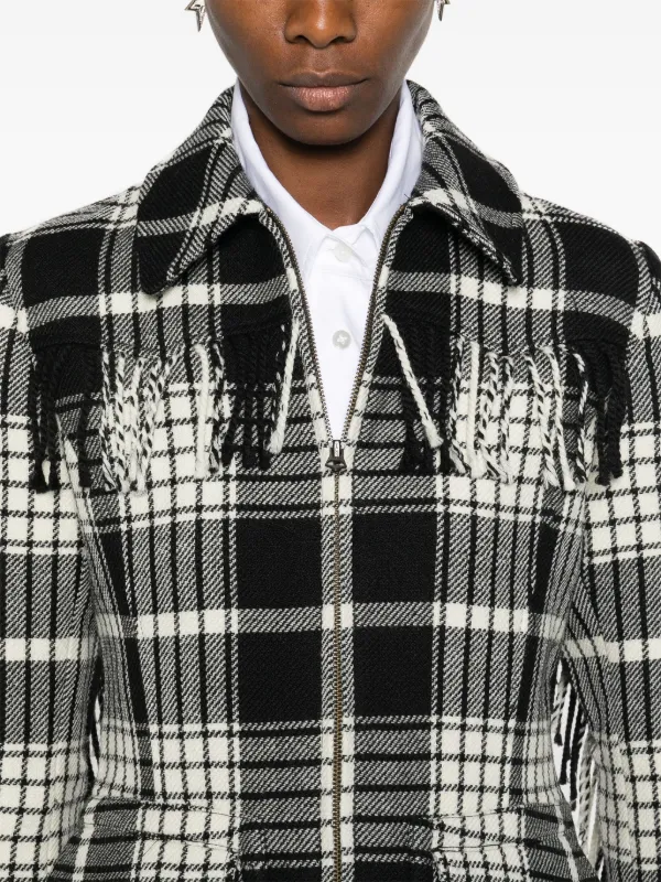 Polo Ralph Lauren fringe-trim Wool Jacket | Black | FARFETCH