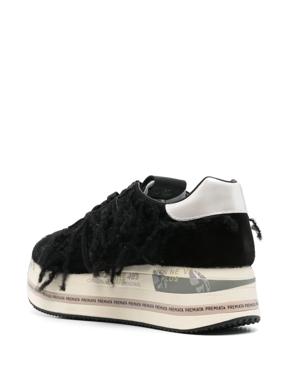 Premiata fringed-detailed sneakers Black
