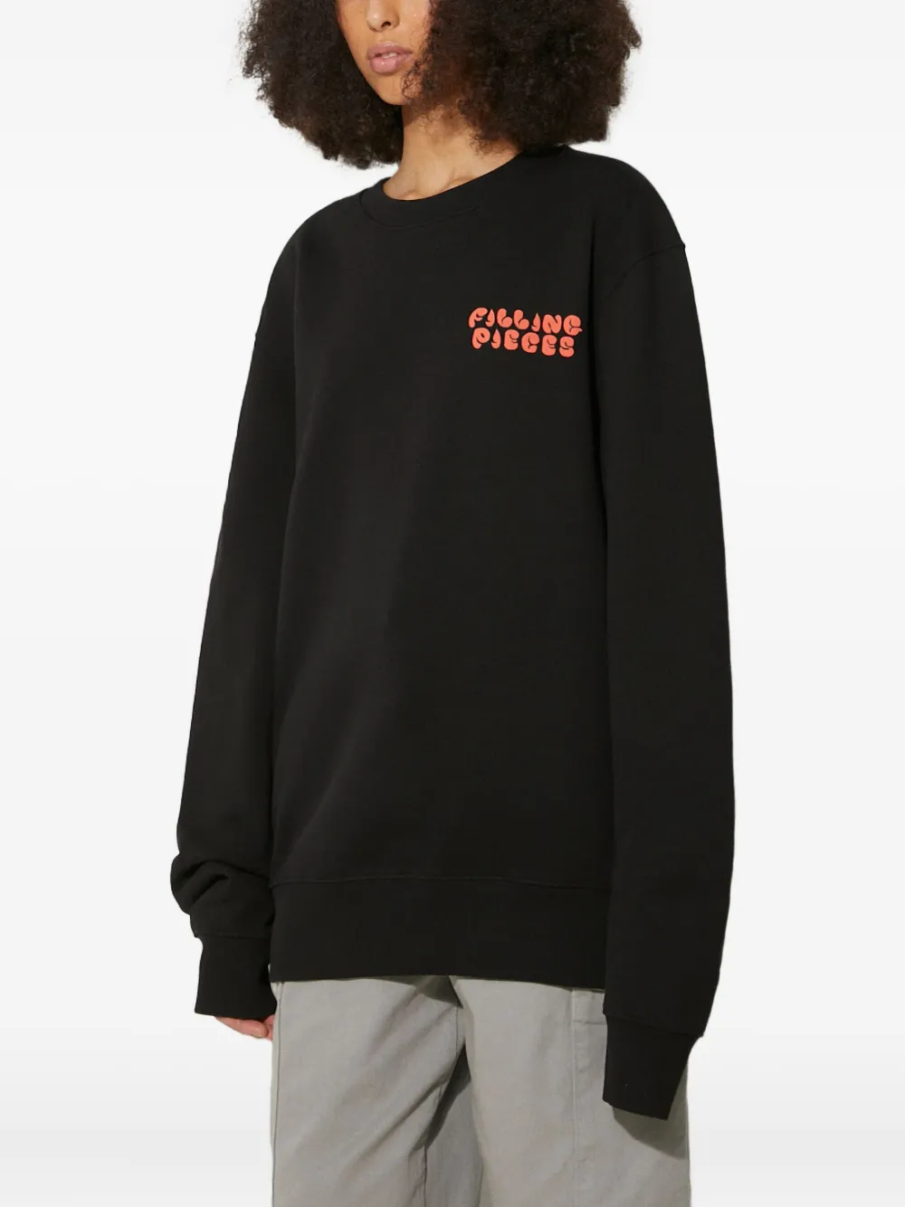Filling Pieces Sunset sweater met ronde hals Zwart