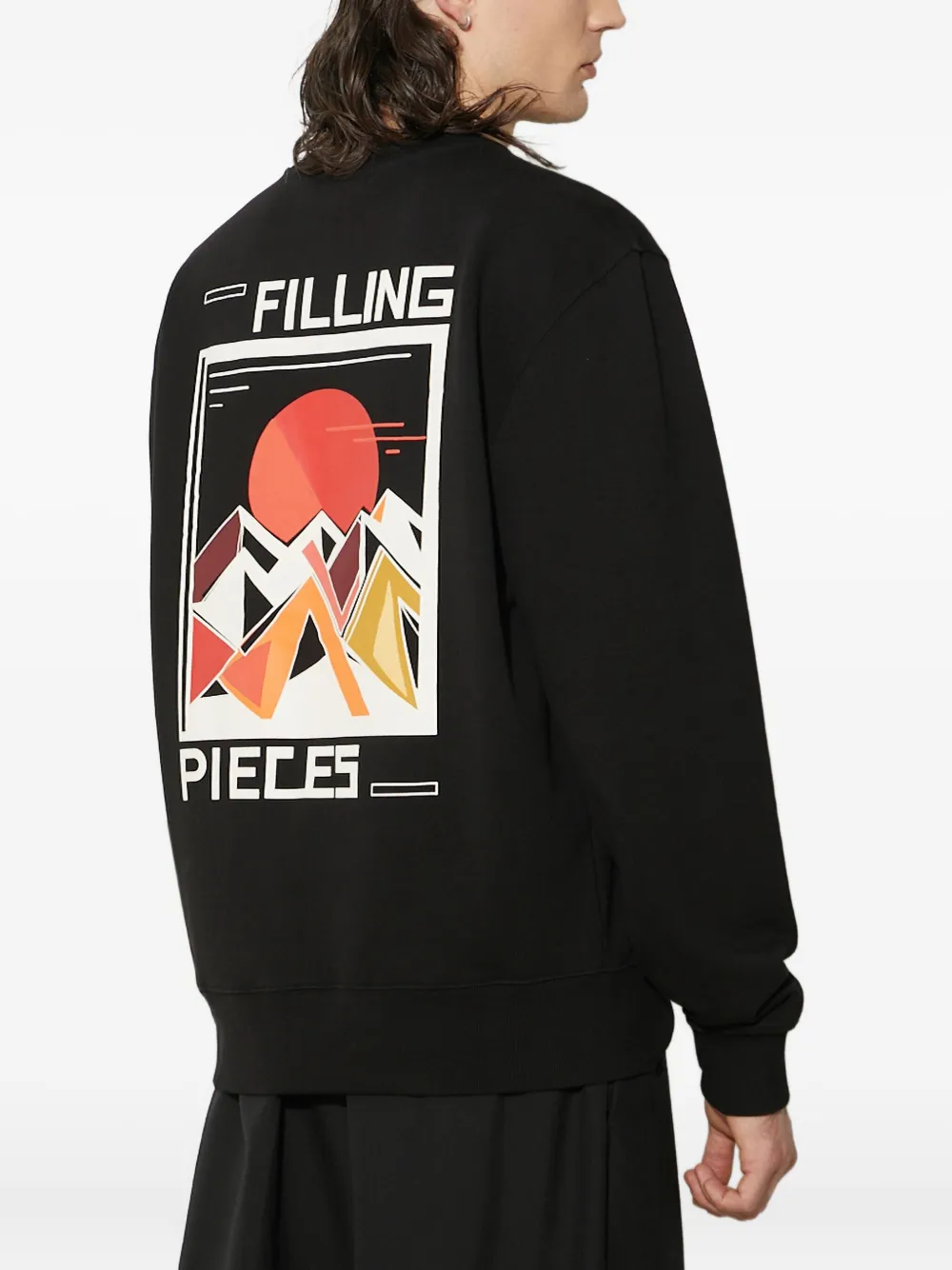 Filling Pieces Sunset sweater met ronde hals Zwart