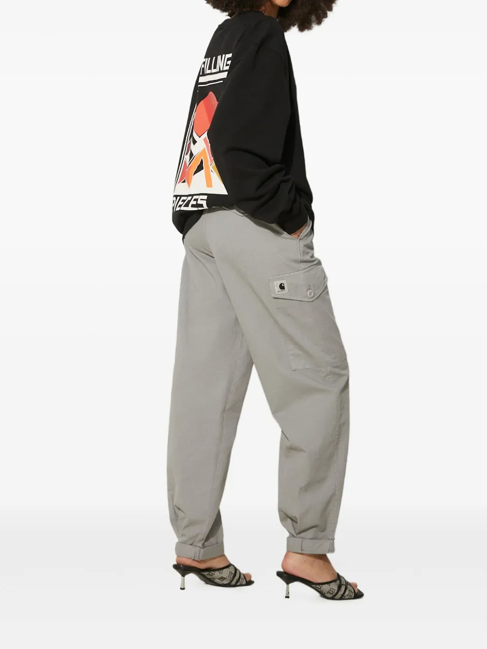 Filling Pieces Sunset sweater met ronde hals Zwart