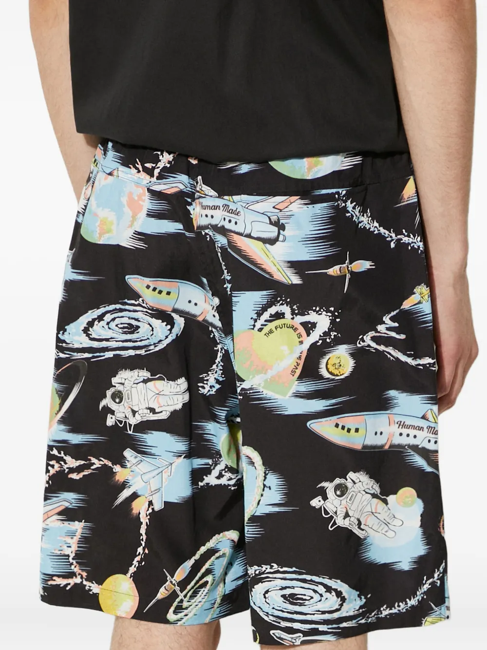Human Made space-print shorts Zwart
