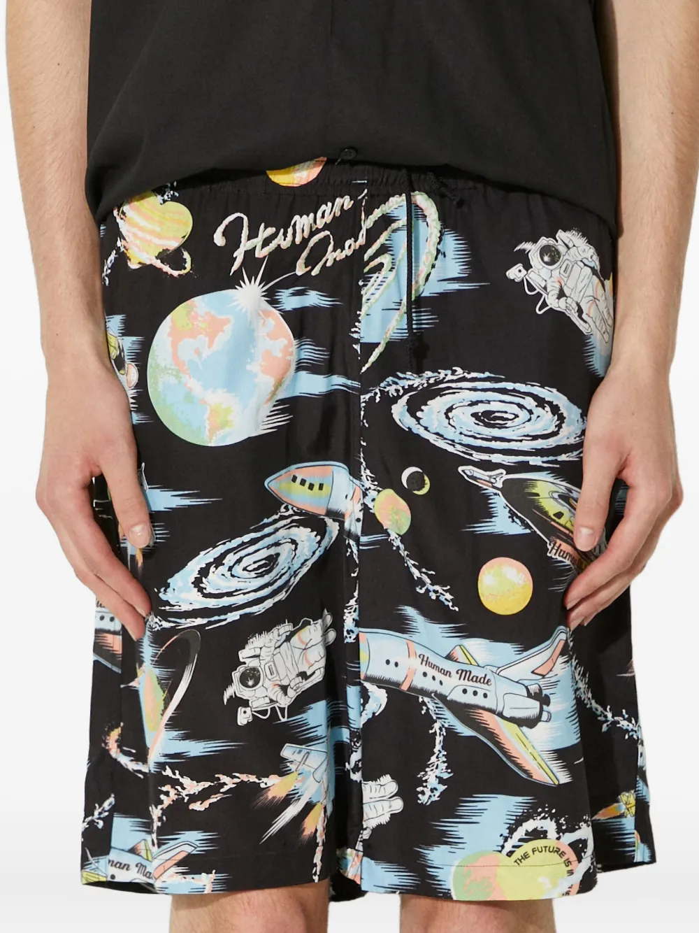 Human Made space-print shorts Zwart