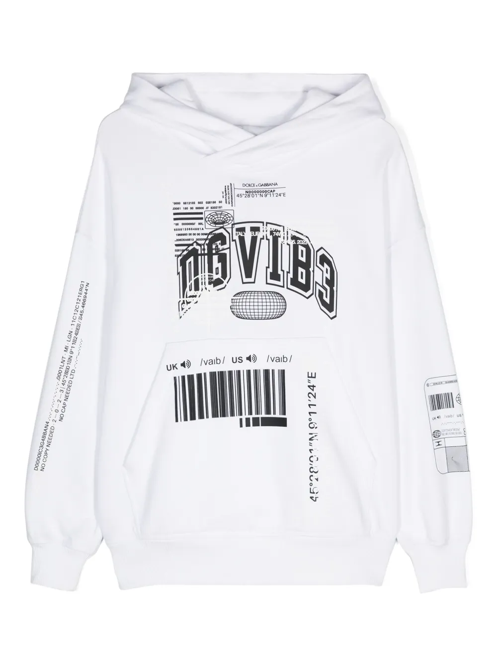 Dolce & Gabbana DGVIB3 logo-print hoodie | White | Image 1