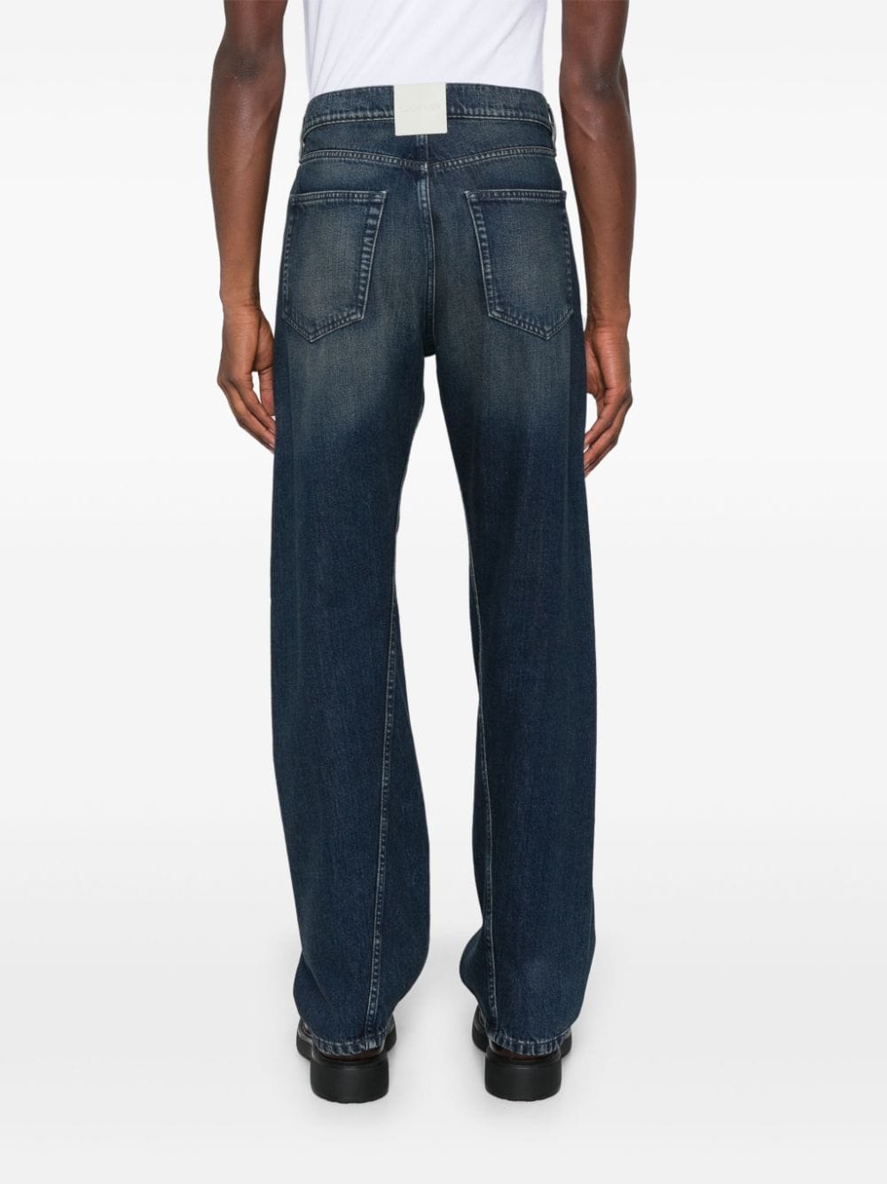 Shop Lanvin Twisted Jeans In Blue