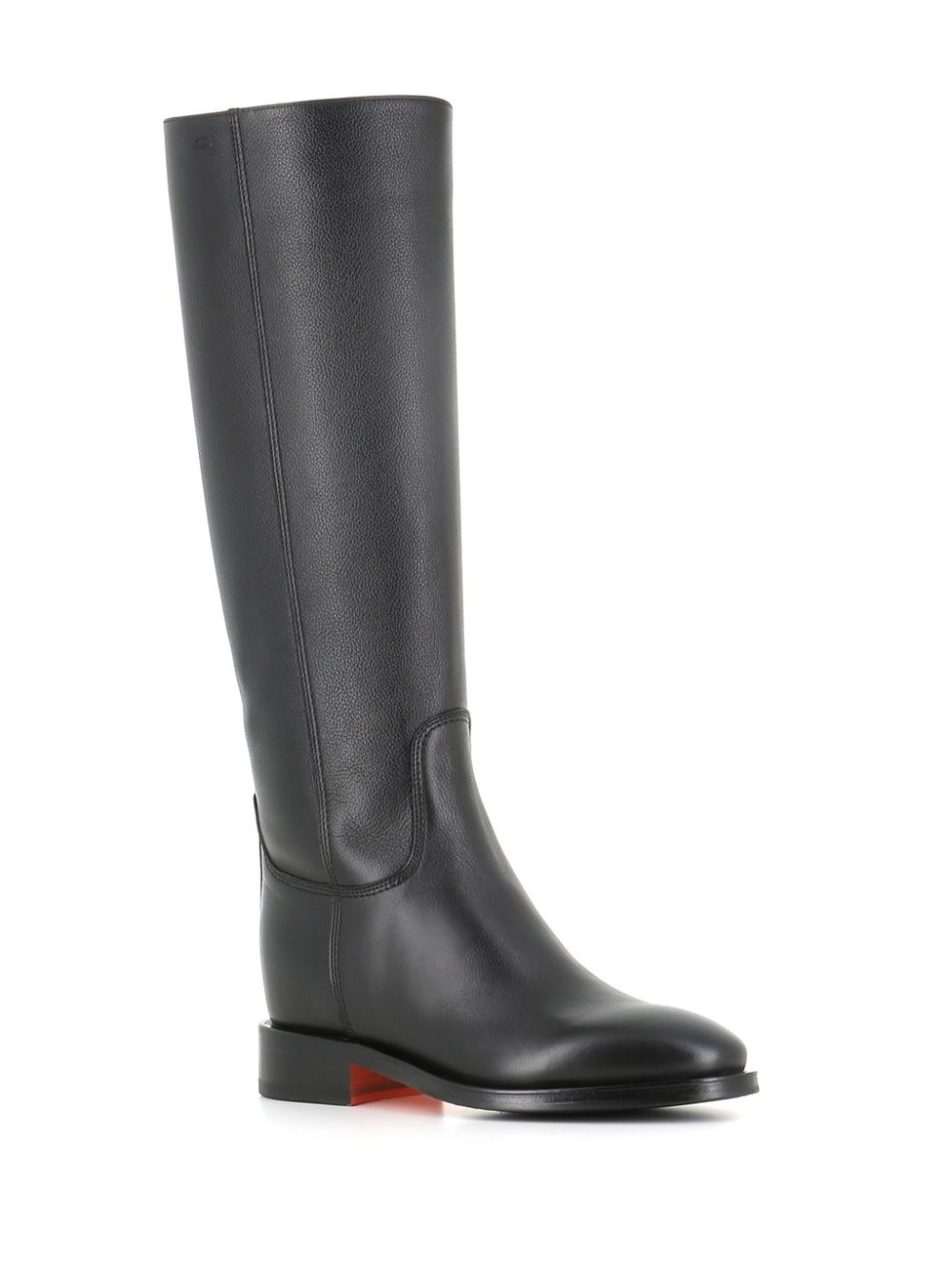 Santoni knee-length leather boots - Zwart