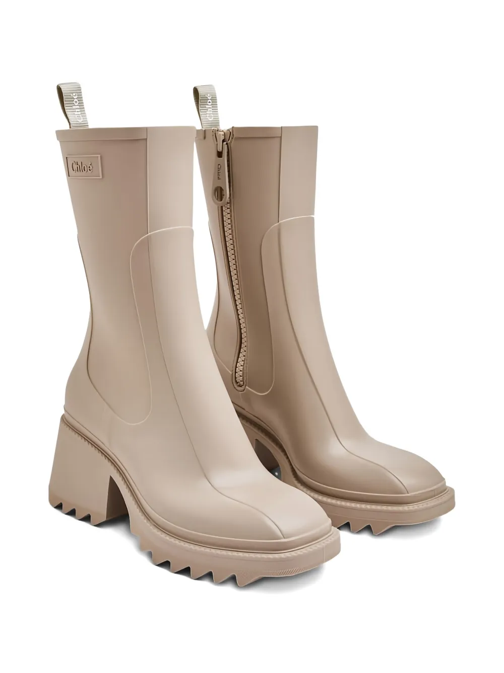 Chloé 70 mm Betty regenlaarzen Beige